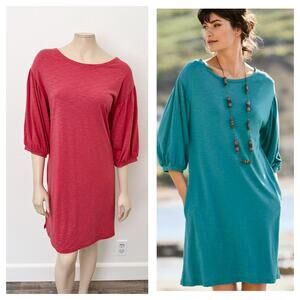 [Peruvian Connection] Coral Madison Knit Pima Cotton T-Shirt Dress Size Large L